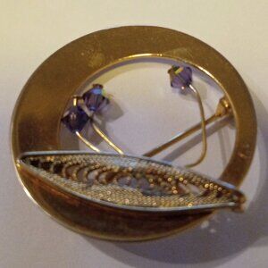 Vintage 1960s Amethyst  Brooch